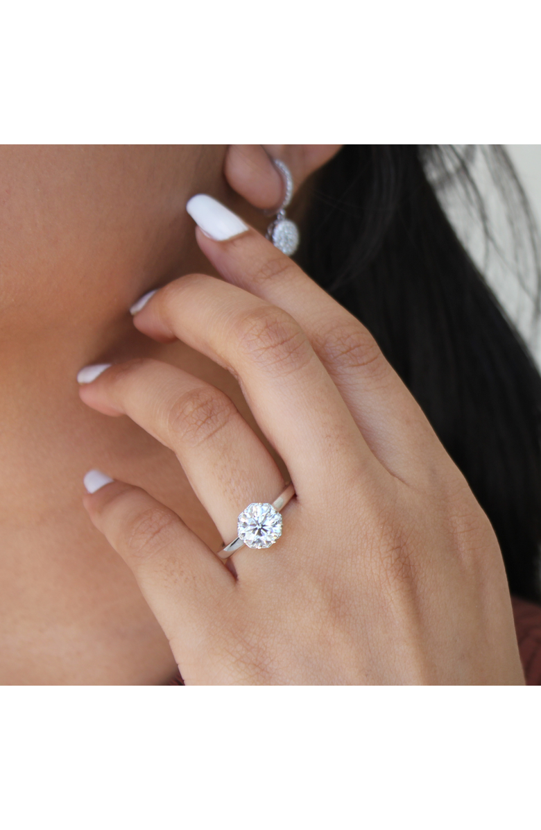 LuvMyJewelry Tiarae 14K Gold Round Cut Lab Grown Diamond Cathedral Ring - 2 ct, Alternate, color, 