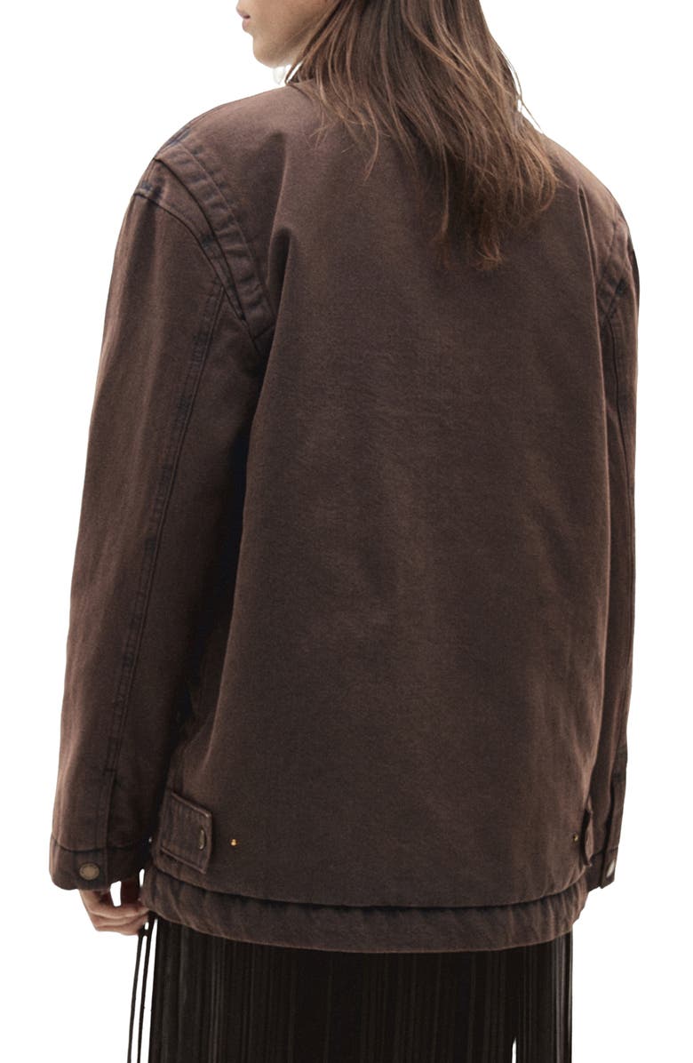 MANGO Denim Jacket with Corduroy Collar, Alternate, color,