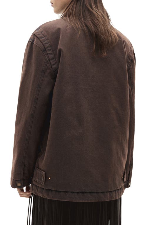 Mango Denim Jacket With Corduroy Collar In Wine