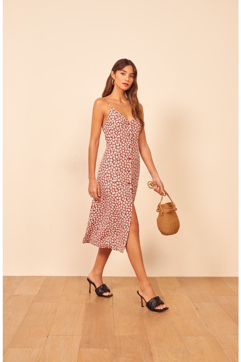Gemstone Sleeveless Midi Dress, Main, color, GRENADINE
