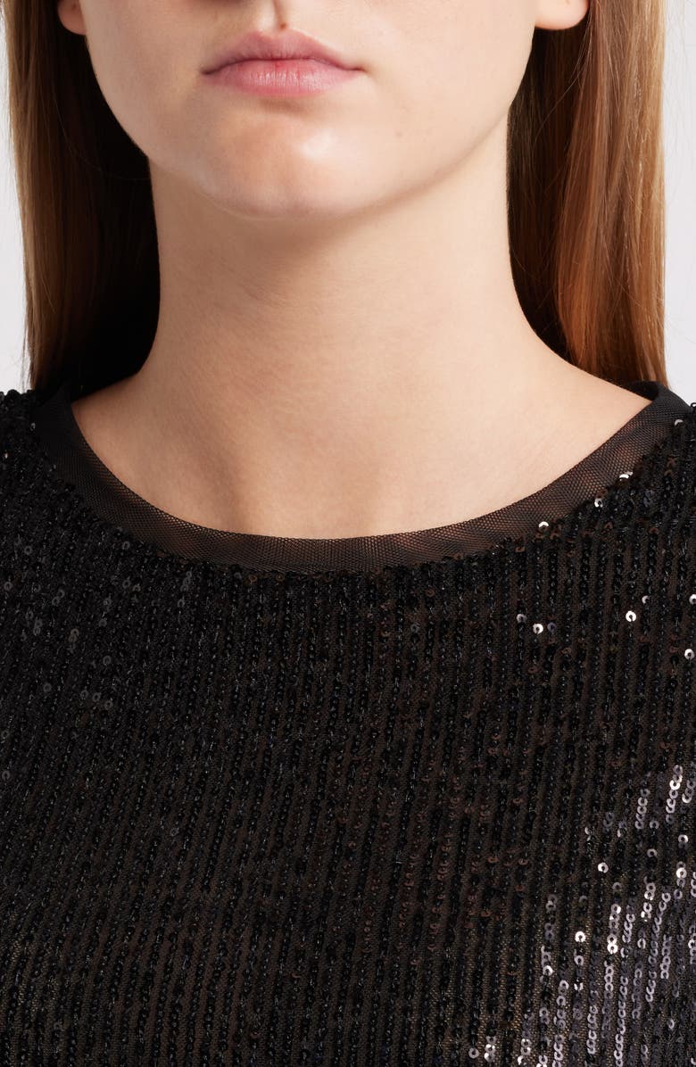 Anne Klein Sequin Mesh T-Shirt, Alternate, color, 