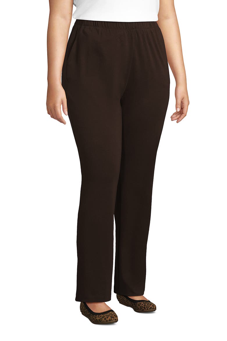 Plus Size Sport Knit High Rise Pants, Alternate, color, Rich Coffee