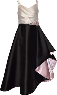 Iris & Ivy Kids' Cascade High-Low Satin Party Dress