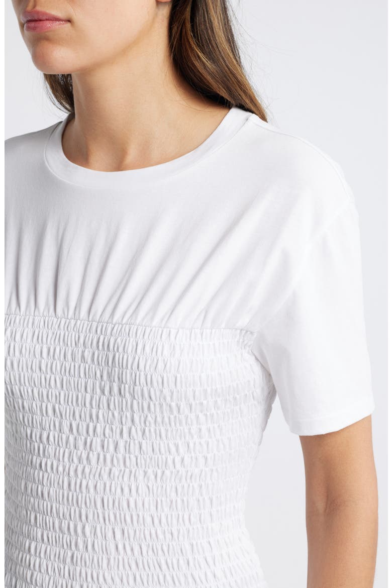 Smocked Cotton Top, Alternate, color, WHITE