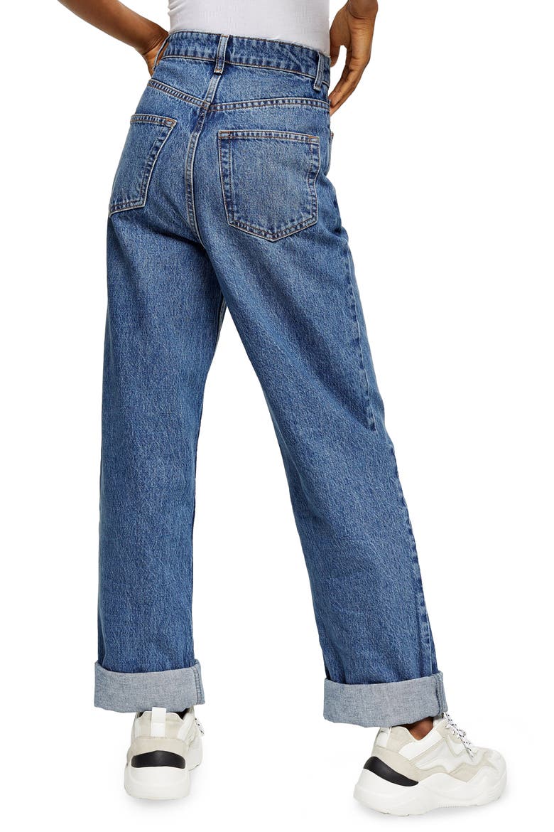 Oversize High Waist Mom Jeans, Alternate, color, MID DENIM