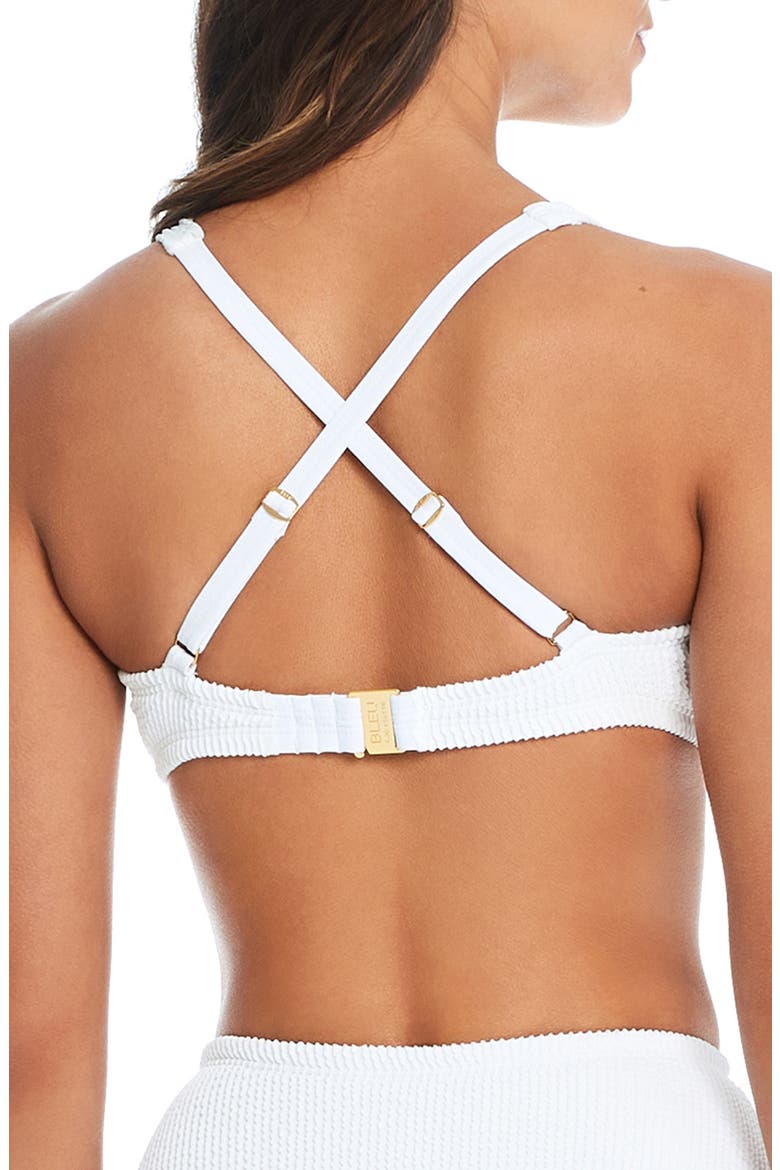 Cross Back D-Cup Bikini Top, Alternate, color, WHITE