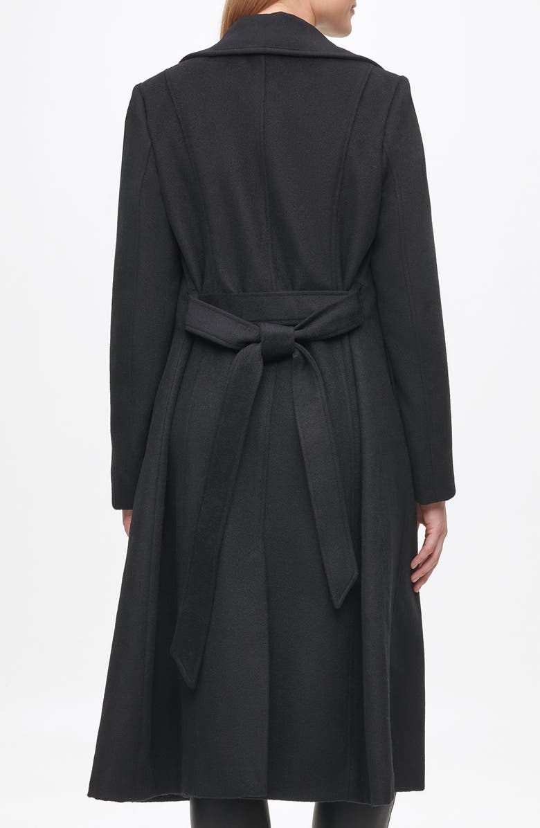 KARL LAGERFELD PARIS Wool Blend Wrap Coat, Alternate, color, 