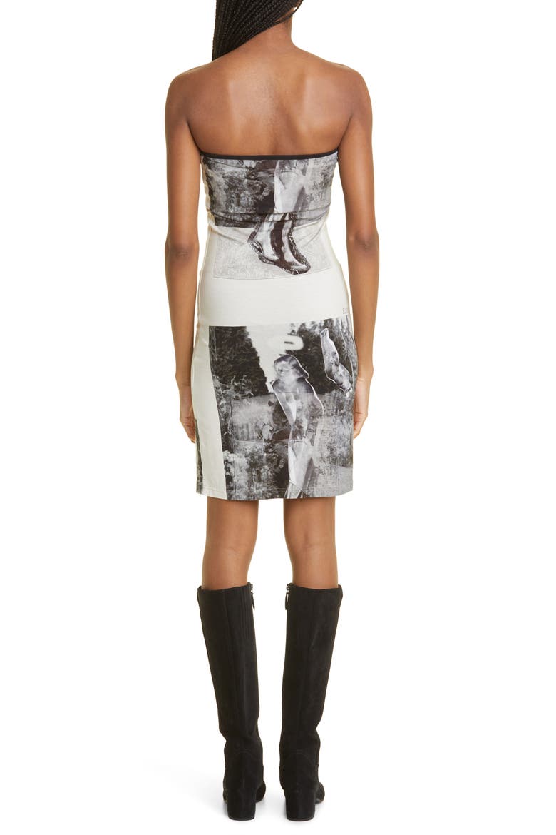 Garden Angel Strapless Jersey Dress, Alternate, color, BLACK PRINT MULTI
