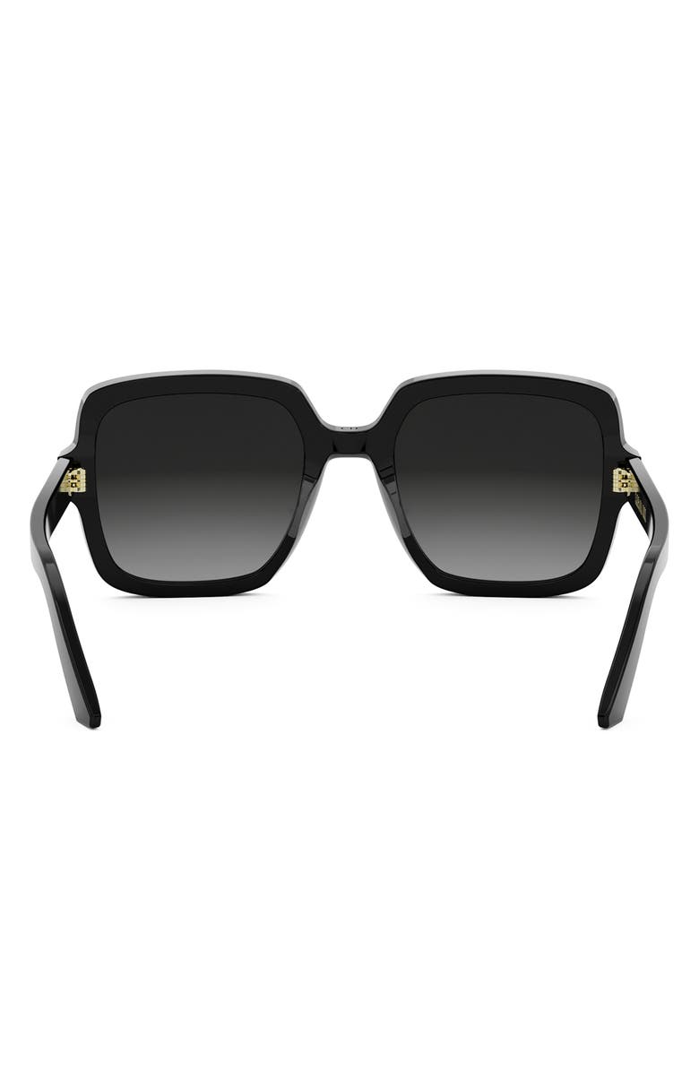 DIOR 'DiorMidnight S4I 54mm Square Sunglasses, Alternate, color, Shiny Black / Gradient Smoke