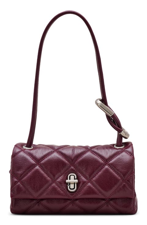 The Mini Dual Chain Diamond Quilted Leather Shoulder Bag