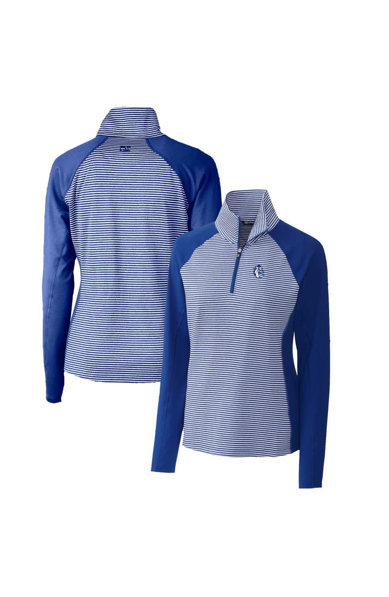 Cutter & Buck Women's Cutter & Buck Royal Fresno State Bulldogs Forge Tonal Stripe Stretch Half-Zip Pullover Top, Main, color, 