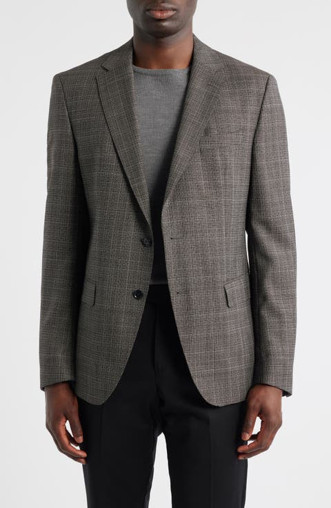 Hutson Slim Fit Brown Textured Wool Mélange Sport Coat