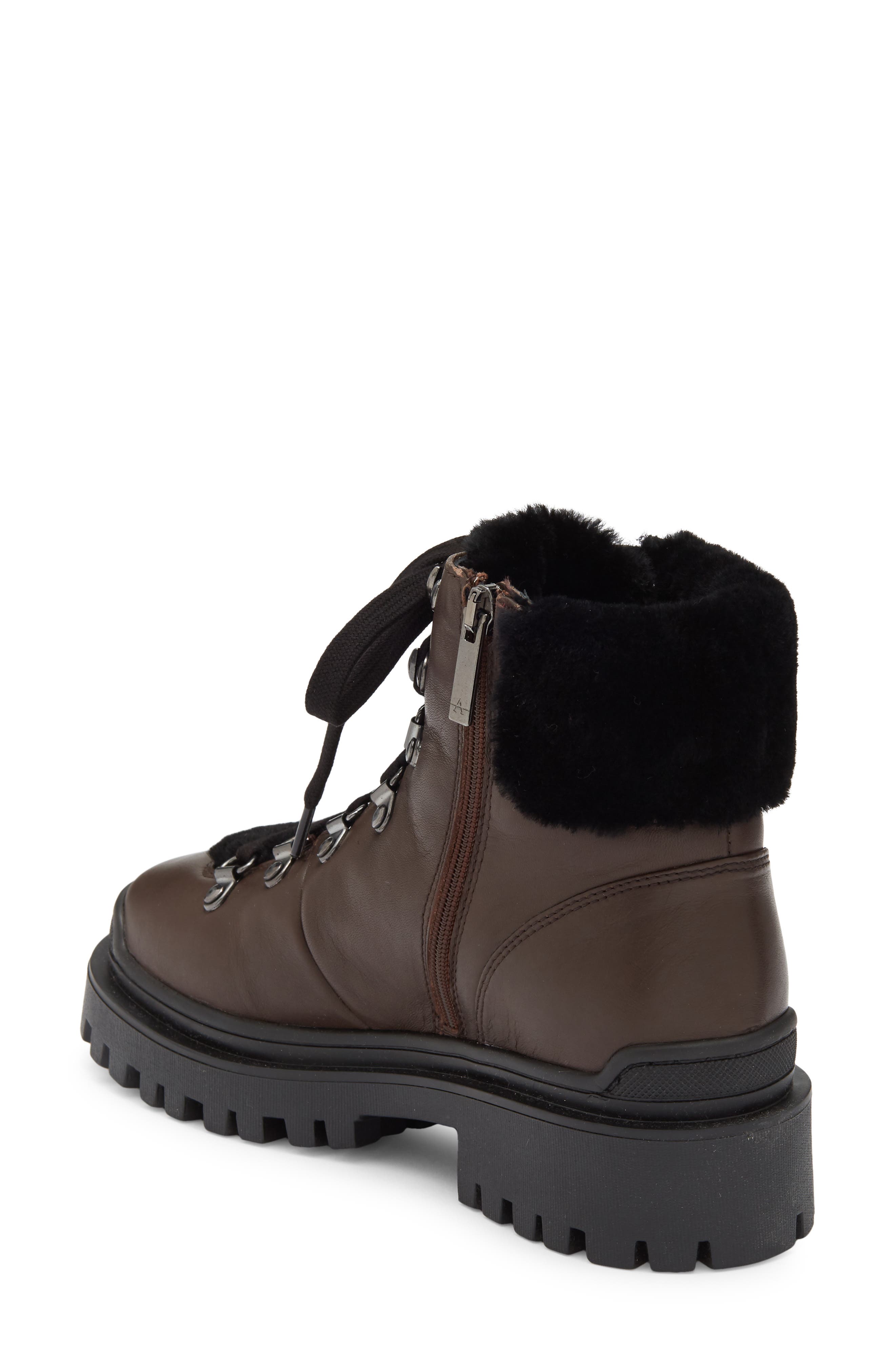 Coralie Weatherproof Leather Boot, Alternate, color, DARK BROWN NAPPA