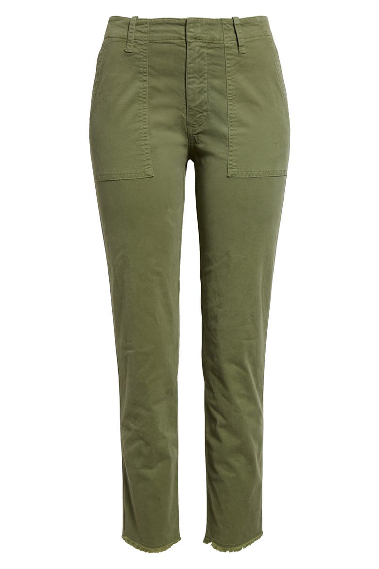 Jenna Raw Hem Crop Cotton Stretch Twill Pants, Alternate, color, CAMO