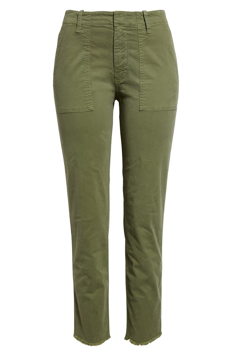 Nili Lotan Jenna Raw Hem Crop Cotton Stretch Twill Pants, Alternate, color, Camo