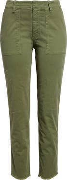 Nili Lotan Jenna Raw Hem Crop Cotton Stretch Twill Pants