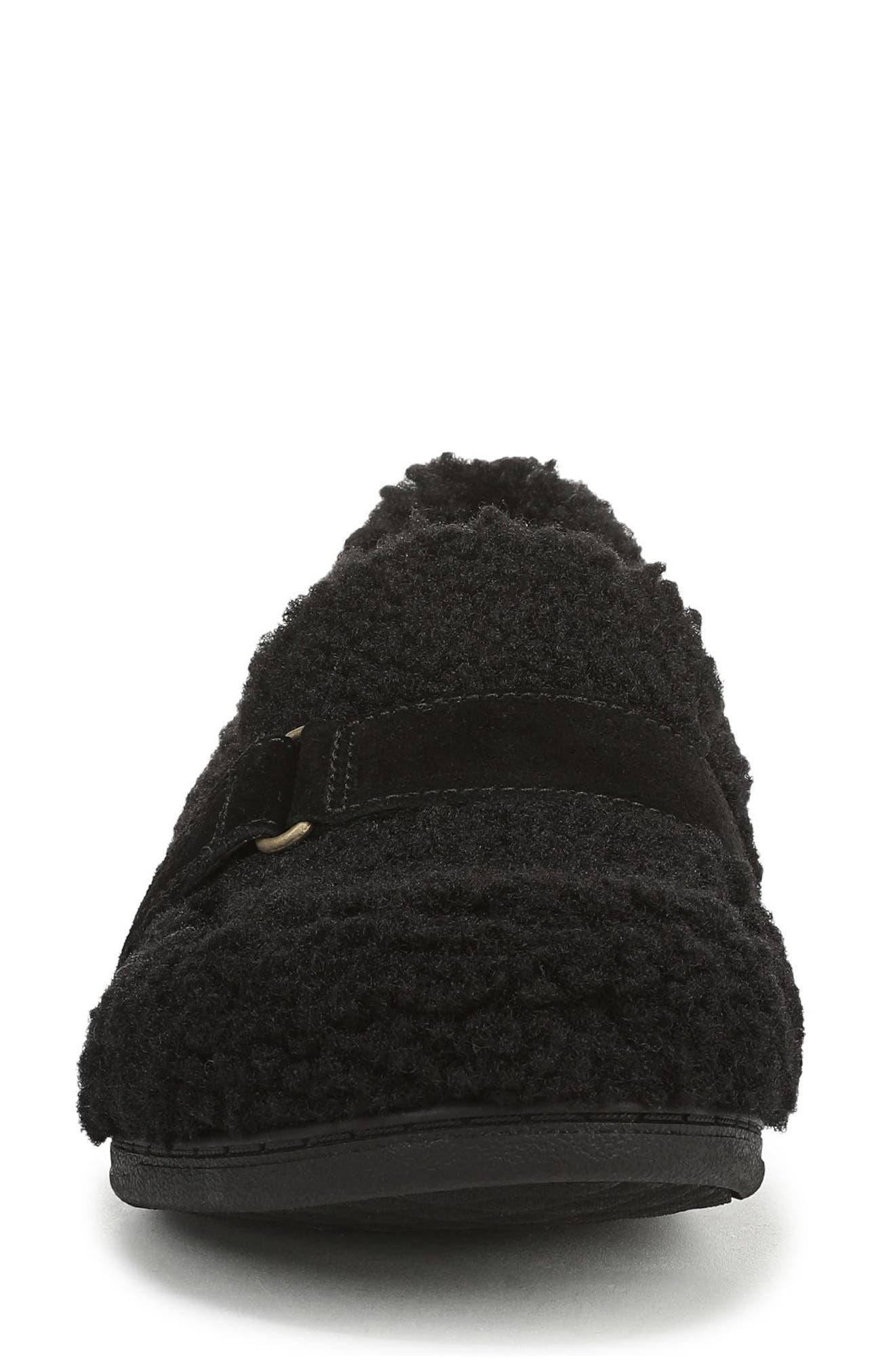 Vionic Imogen Faux Shearling Clog, Alternate, color, Black