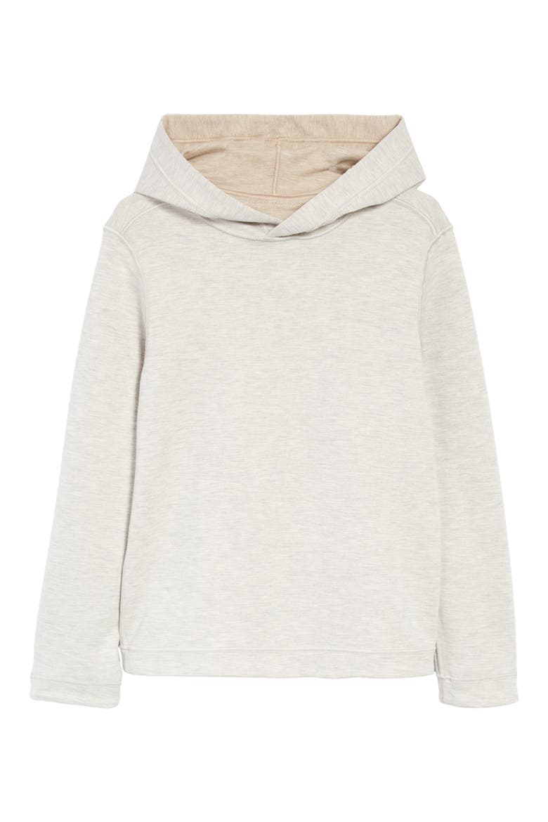 Kids' Solid Reversible Hoodie, Alternate, color, OATMEAL/ LIGHT GRAY
