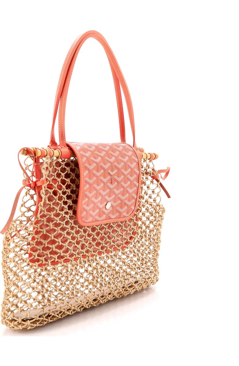 Pre-Owned Goyard Aligre Bag Raffia Net with Coated Canvas, Alternate, color, Pink