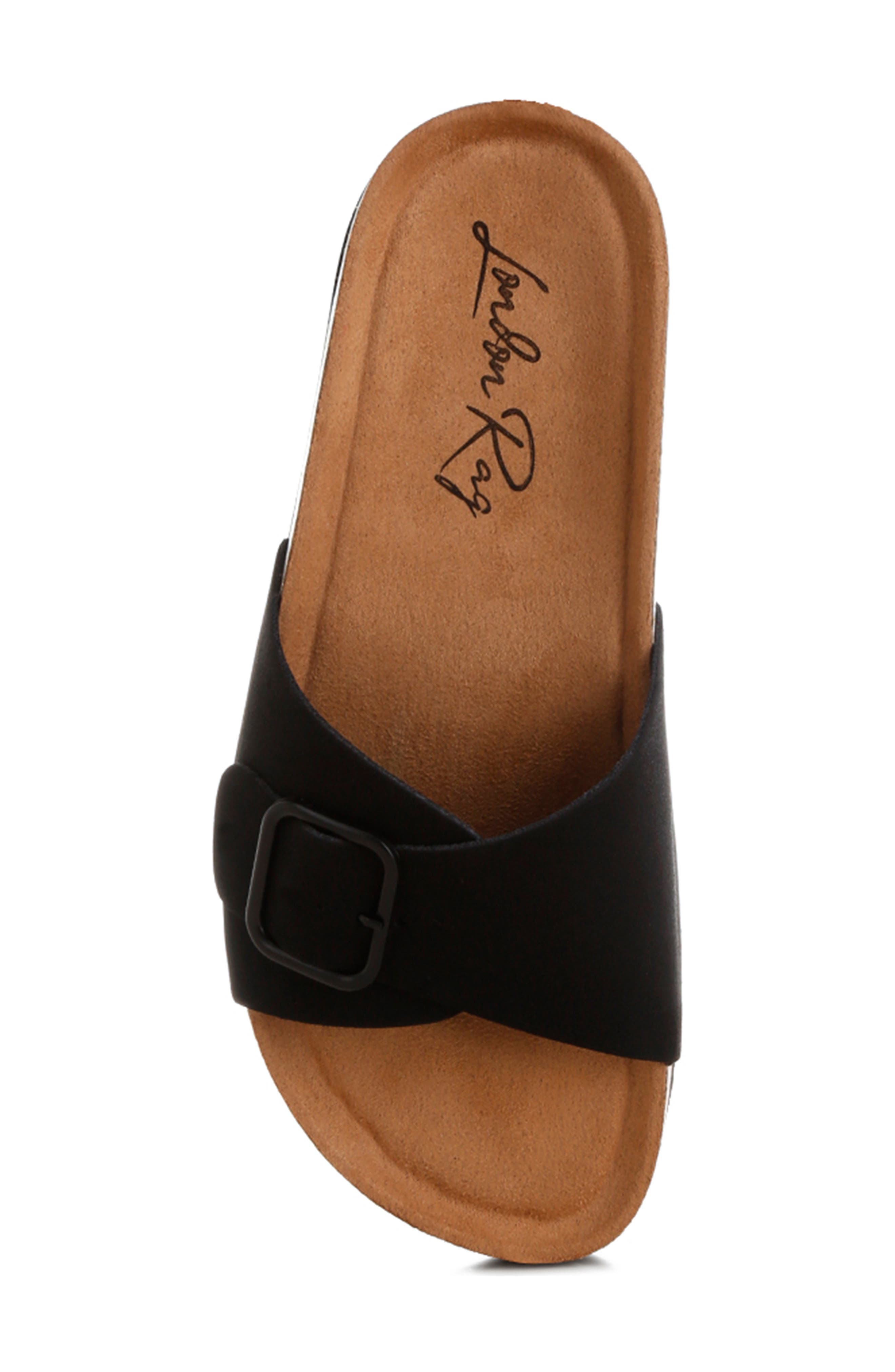 LONDON RAG Aranda Buckle Slide Sandal, Alternate, color, Black