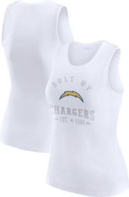 WEAR by Erin Andrews Women's WEAR by Erin Andrews White Los Angeles Chargers Ribbed Graphic Tank Top