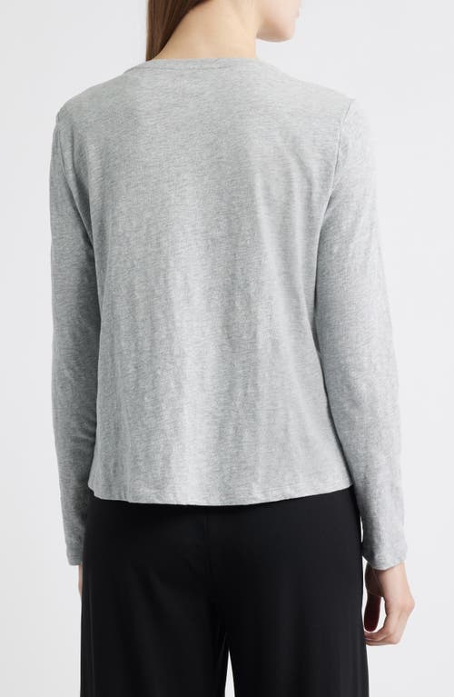Eileen Fisher Organic Cotton Long Sleeve T-shirt In Gray