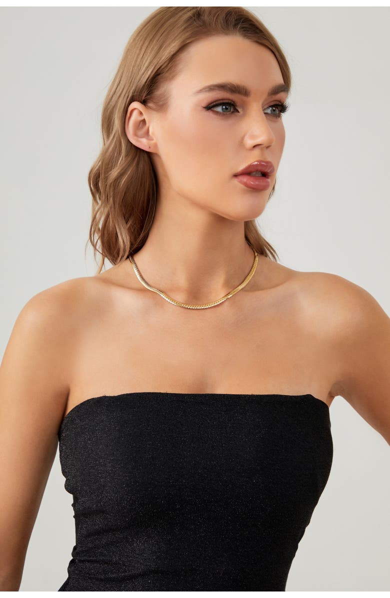 Classicharms Classic Herringbone Necklace, Alternate, color, Gold