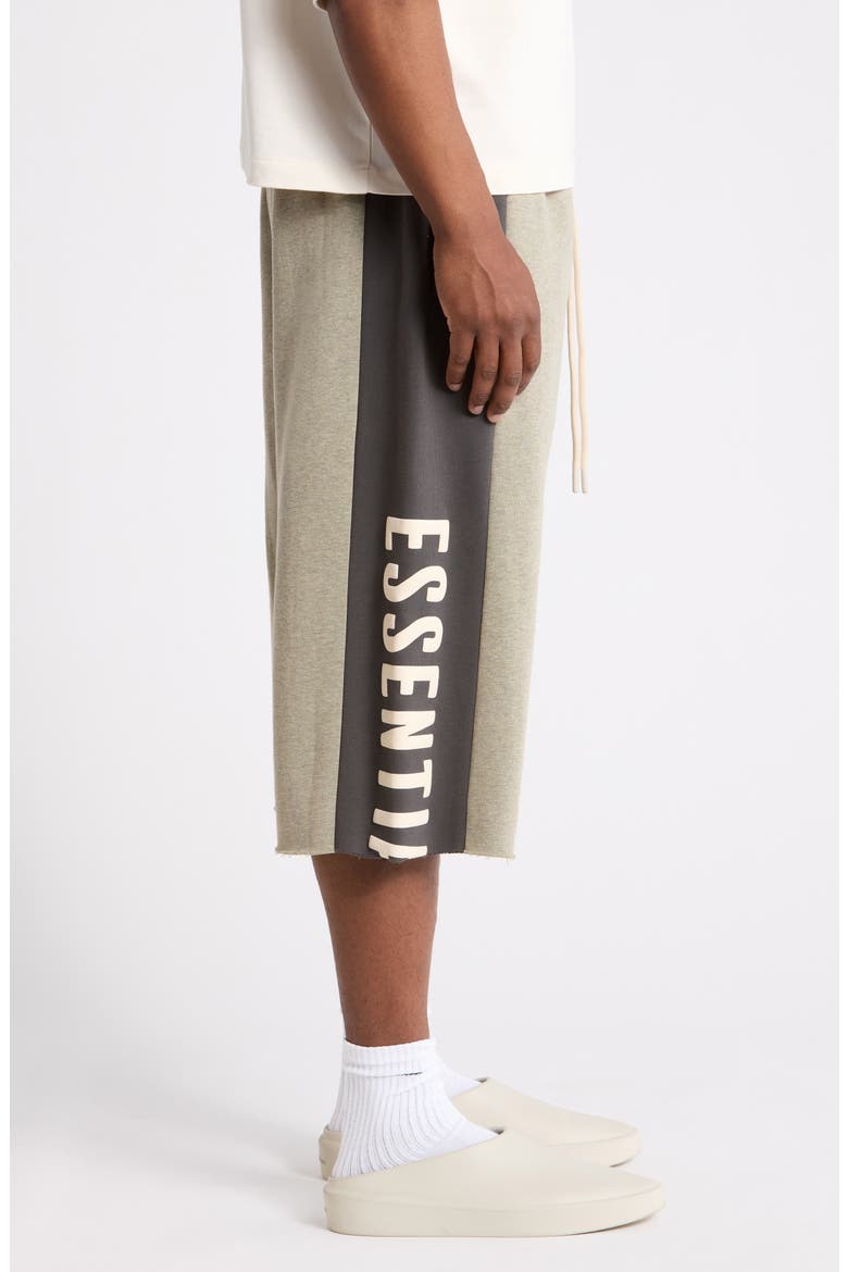 Panelled Raw Cut Off Sweatpants, Alternate, color, SEAL HEATHER/ IRON GREY