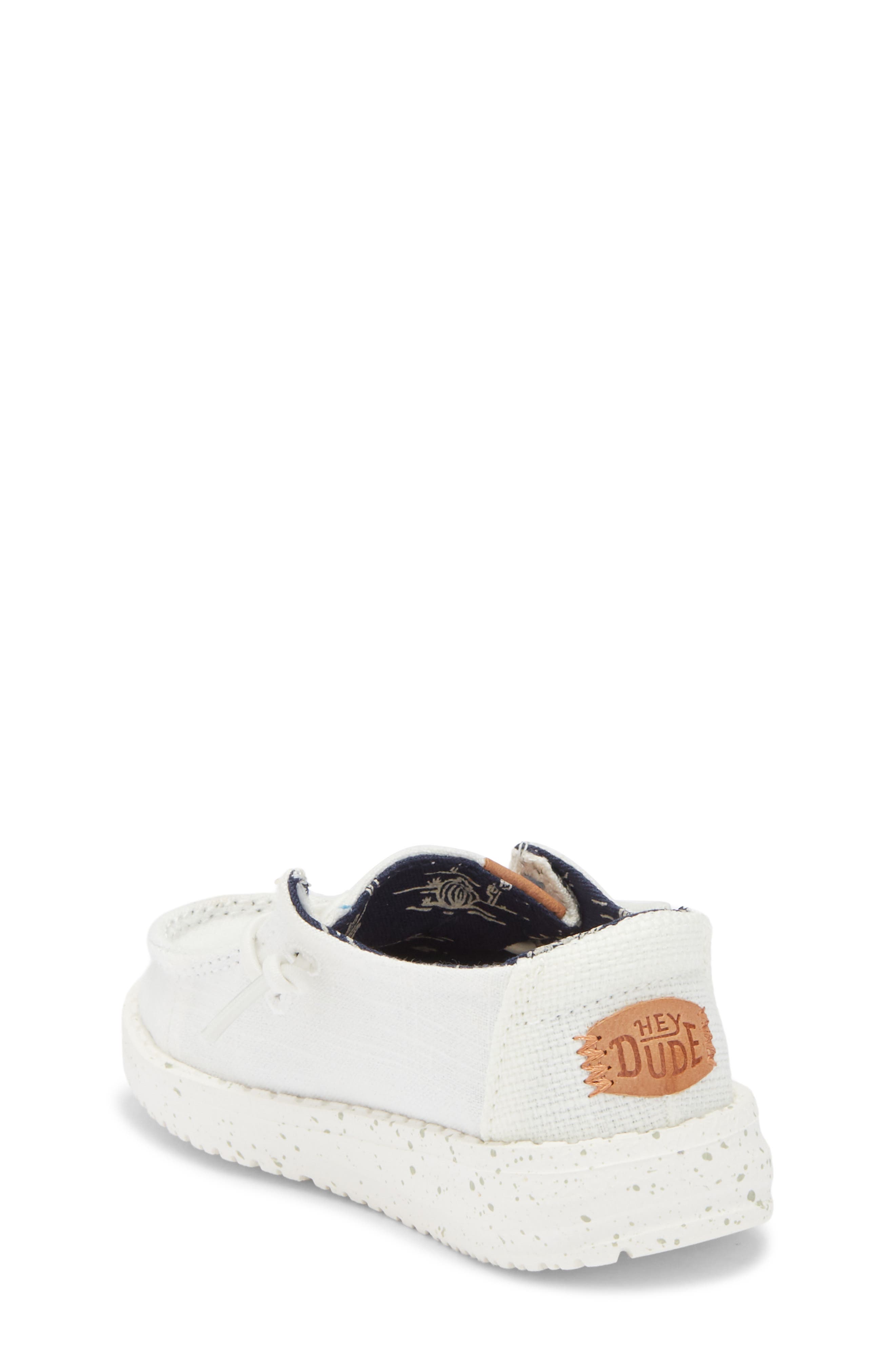 Hey Dude Kids' Wendy Washed Canvas Sneaker, Alternate, color, White