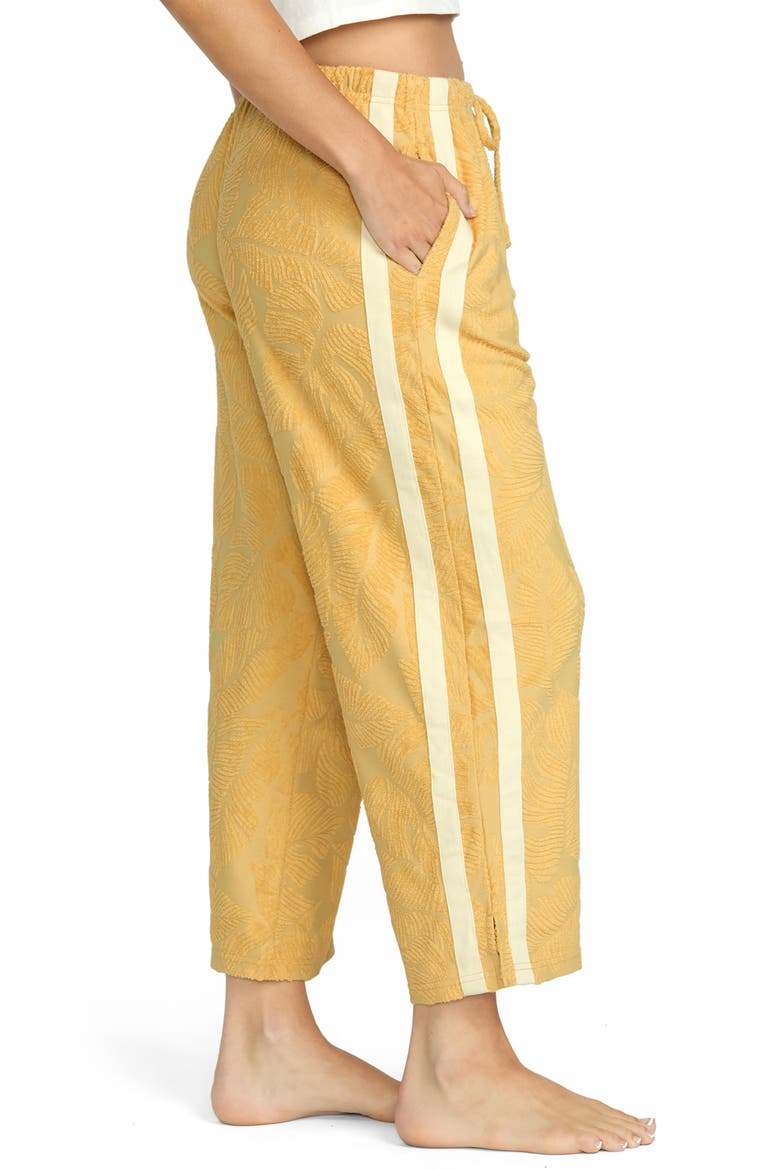 Sun Palm Jacquard Terry Pants, Alternate, color, GOLD COAST