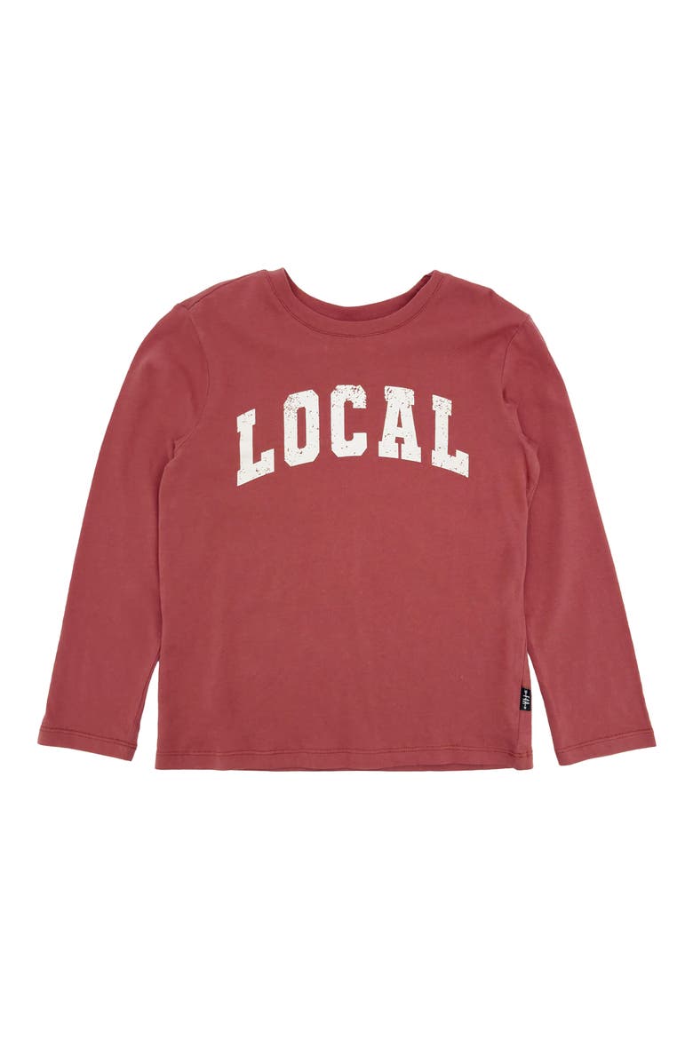Kids' Local Cotton Long Sleeve Graphic T-Shirt, Main, color, CANYON RED