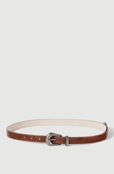 Carved leather belt
