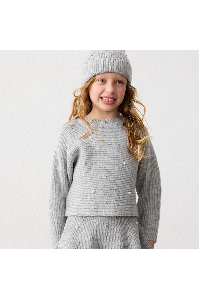 Pearl Knit Sweater, Alternate, color, Grey