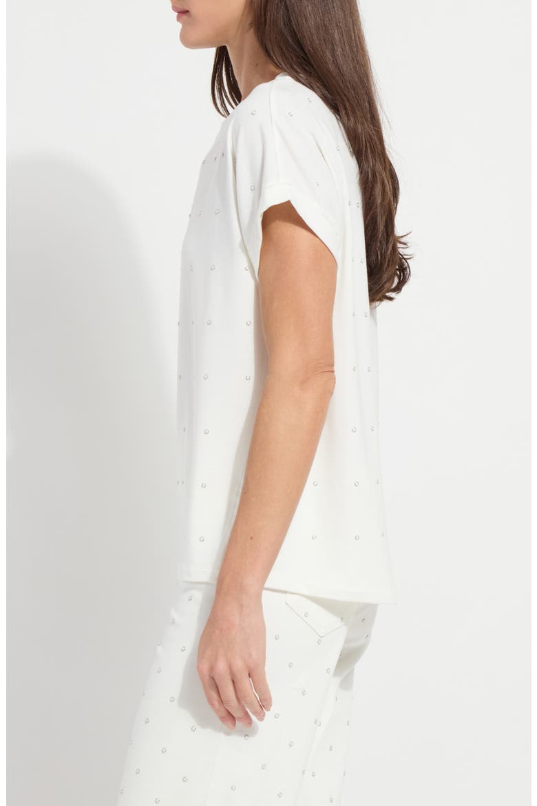 Nisha Embellished Jersey Top, Alternate, color, OFF WHITE