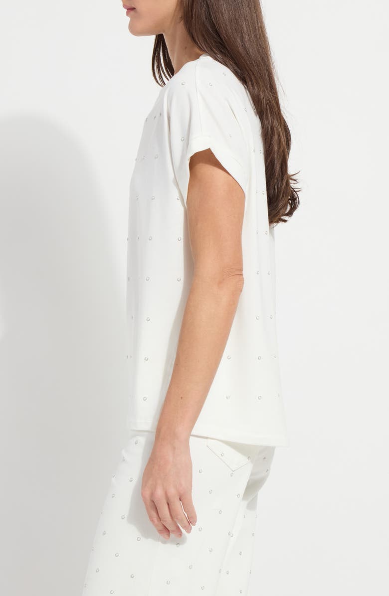 Lysse Nisha Embellished Jersey Top, Alternate, color, Off White