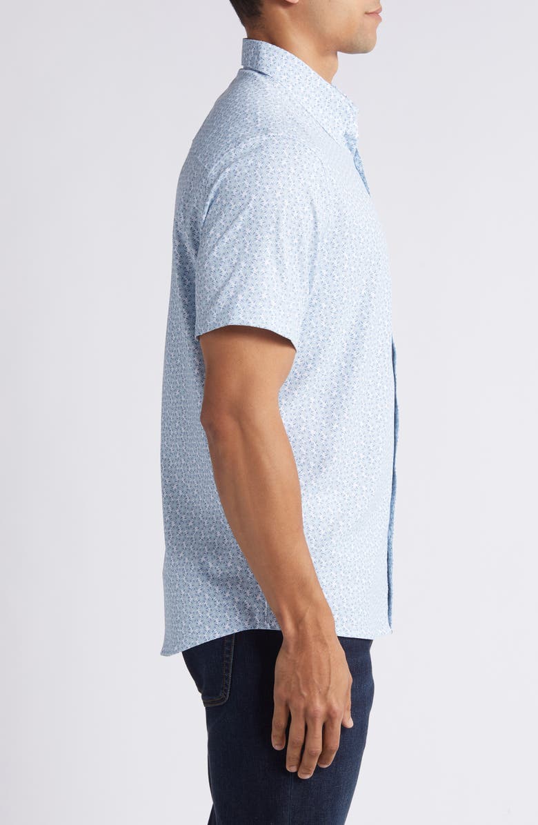 TravisMathew Country Mile Short Sleeve Button-Up Shirt, Alternate, color, White