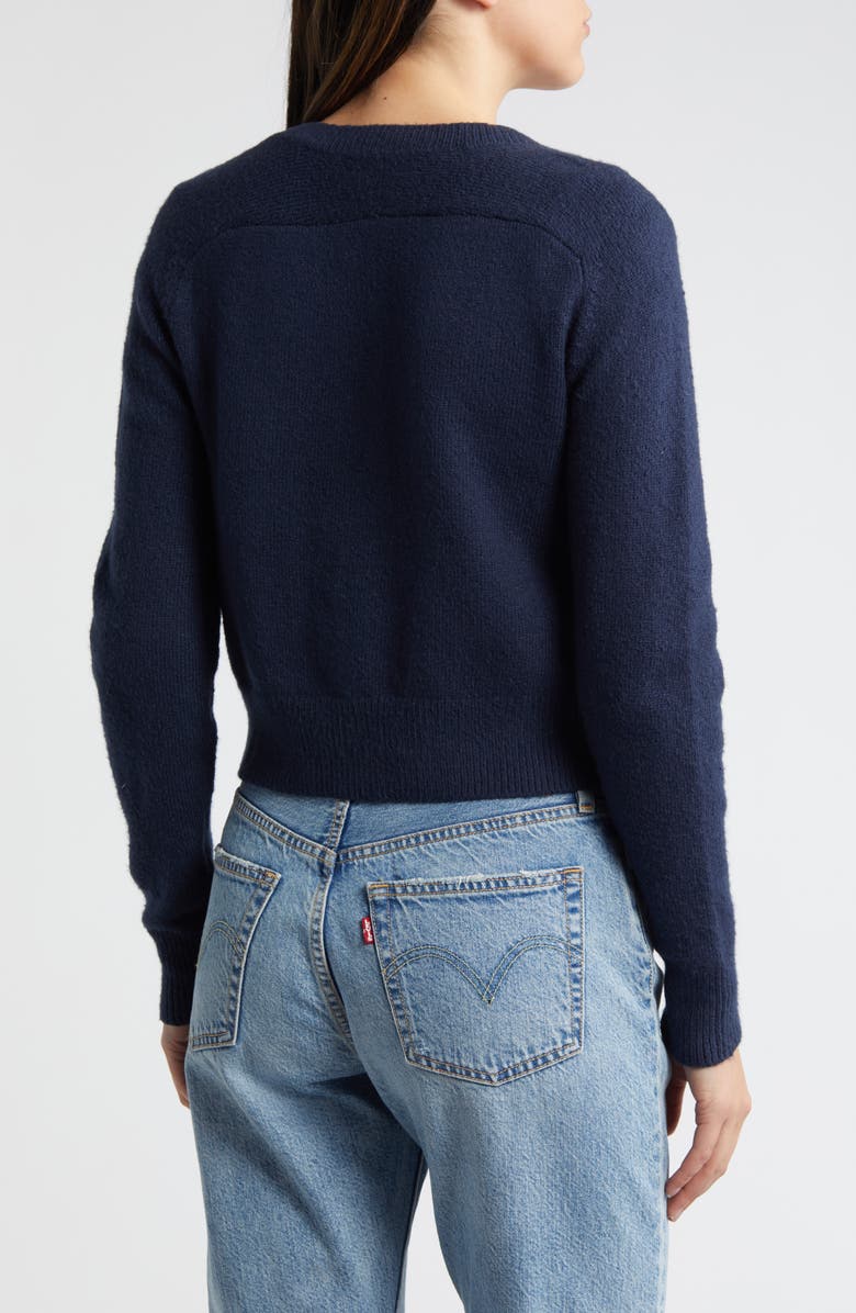 Treasure & Bond Crewneck Cotton Blend Cardigan, Alternate, color, Navy Blazer