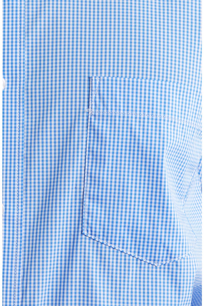 Regular Fit Blue Gingham Check Cotton Button-Down Oxford Shirt, Alternate, color, ROYAL BLUE