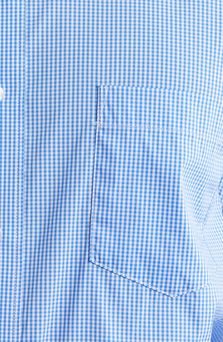 Roffe Accessories Eagle Regular Fit Blue Gingham Check Cotton Button-Down Oxford Shirt, Alternate, color, Royal Blue