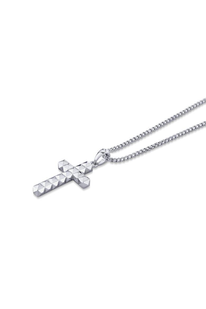 Men's 3D Tetra Cross Pendant, Alternate, color, Silver
