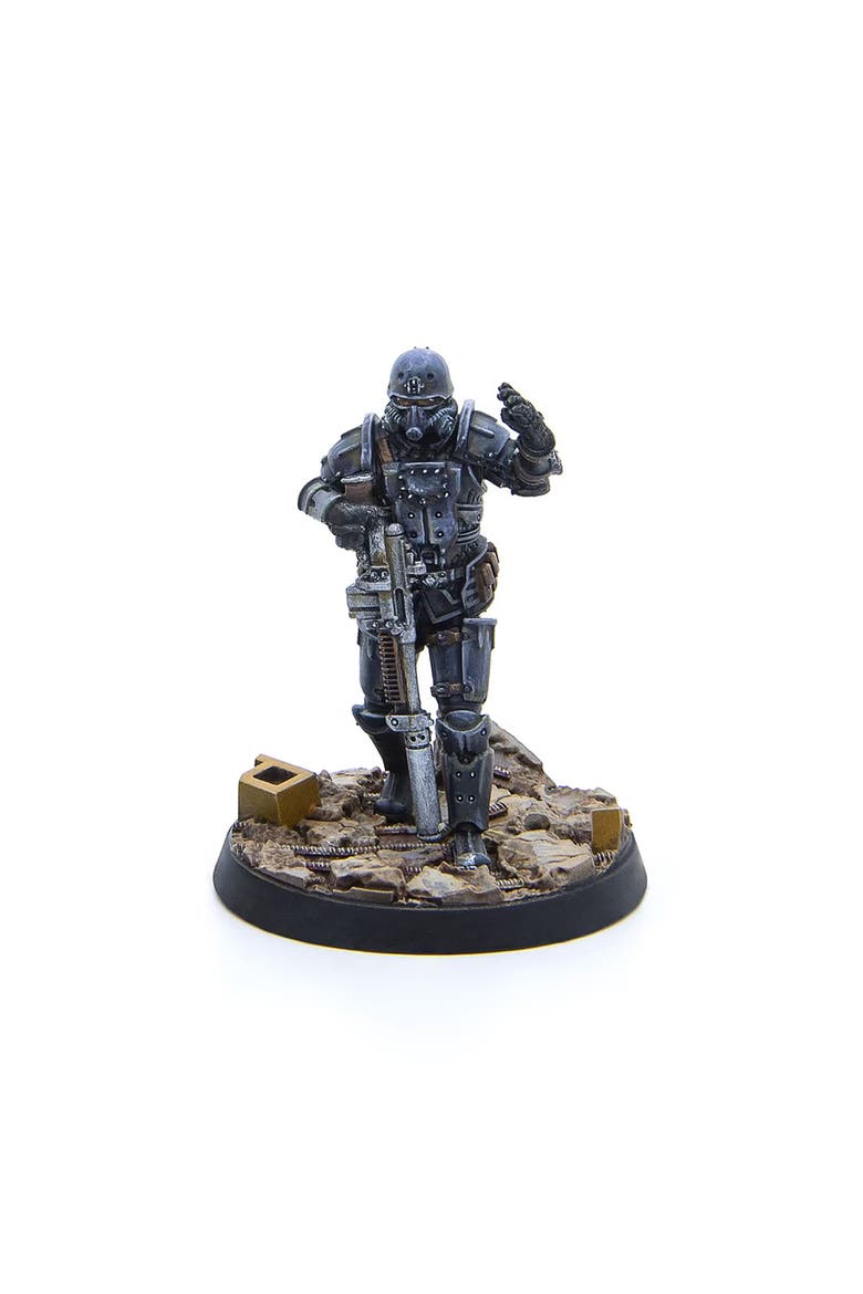 Fallout Wasteland Warfare, Brotherhood of Steel, Combat Patrol, 6 Miniatures, Alternate, color, Multicolored