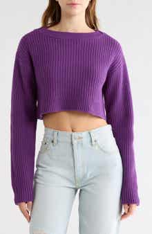 Re/Done Boatneck Crop Pullover Sweater