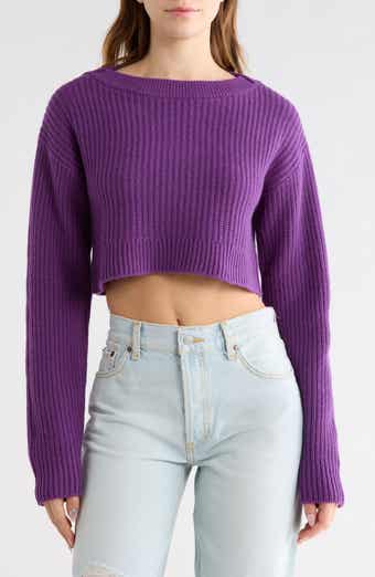 Re/Done Boatneck Crop Pullover Sweater