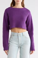 Re/Done Boatneck Crop Pullover Sweater