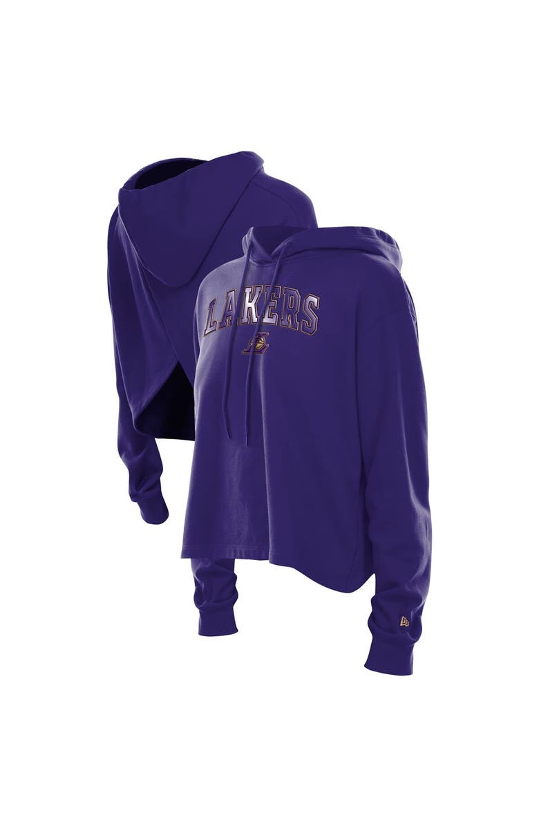 New Era Women's New Era Purple Los Angeles Lakers Glam Game Open Back Hoodie, Main, color, Purple