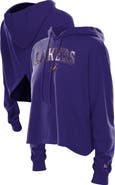 New Era Women's New Era Purple Los Angeles Lakers Glam Game Open Back Hoodie