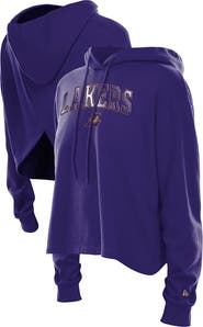 New Era Women's New Era Purple Los Angeles Lakers Glam Game Open Back Hoodie