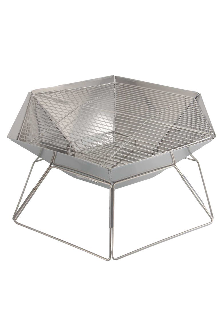 20" Portable Stainless Steel Folding Charcoal BBQ Grill, Alternate, color, Silver