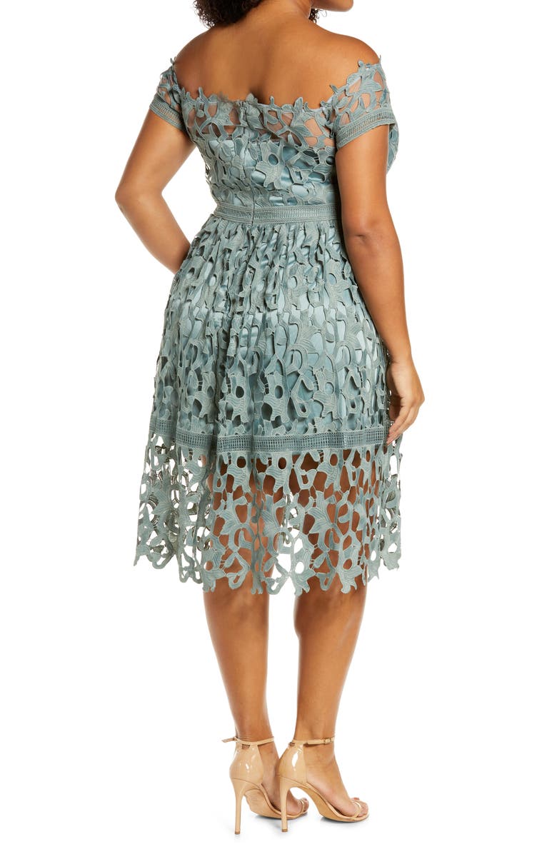 Chi Chi London Lace Off The Shoulder Dress, Alternate, color,