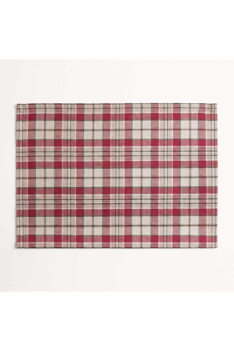 Linen Placemats 14 x 19 Inch Set of 4 - Almond Plaid, Alternate, color, Almond Plaid